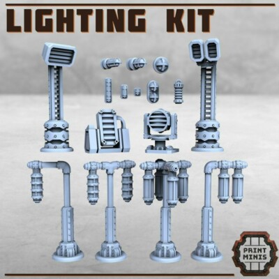 Lighting Kit Lamp Poles Posts Wall Projector Scatter Terrain Scenery Landscape T