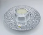 Orrefors Discus Votive Candle Holder Signed Textured Lars Hellsten Clear Heavy — photo 6