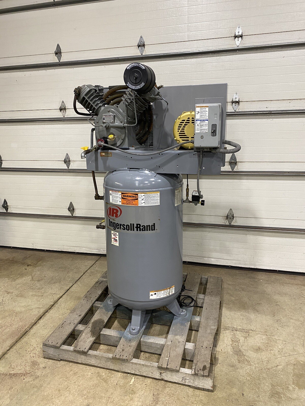 Ingersol Rand T30 7.5HP Air Compressor w/Aftercooler Low Oil Turnoff Auto Drain eBay
