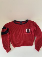 Vintage 1986 gap kids boys red blue sweater extra small preowned