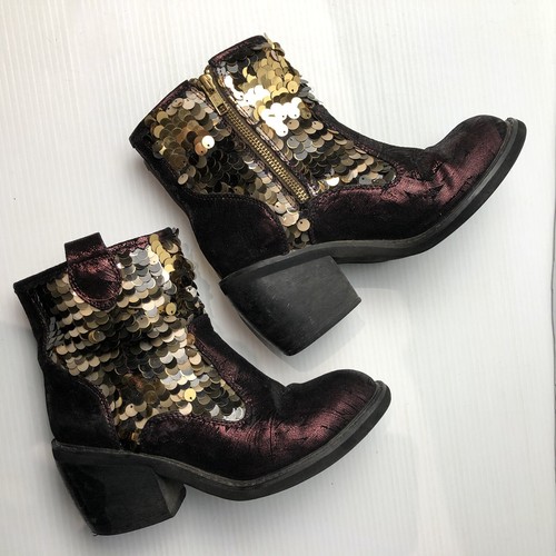 IRREGULAR CHOICE Sequinned Mid Heel Ankle Boots - Size 5.5-6 - Picture 4 of 9
