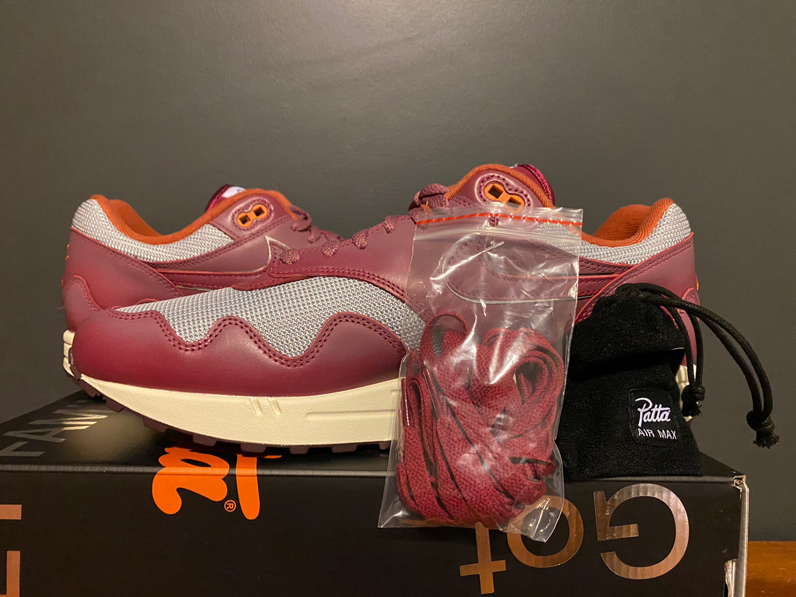 Nike Air Max 1 x Patta “Night Maroon” Sz 12 Order Confirmed image 2