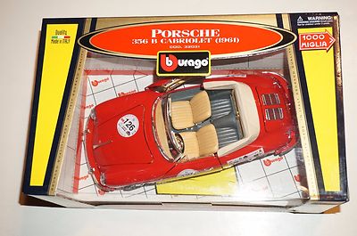 new Bburago 1/18 1961 PORSCHE 356 B CABRIOLET #126 Made Italy 1000