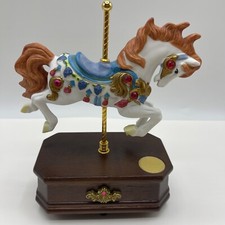 Westminster Musical Spinning Carousel Collection Horse Wood Base