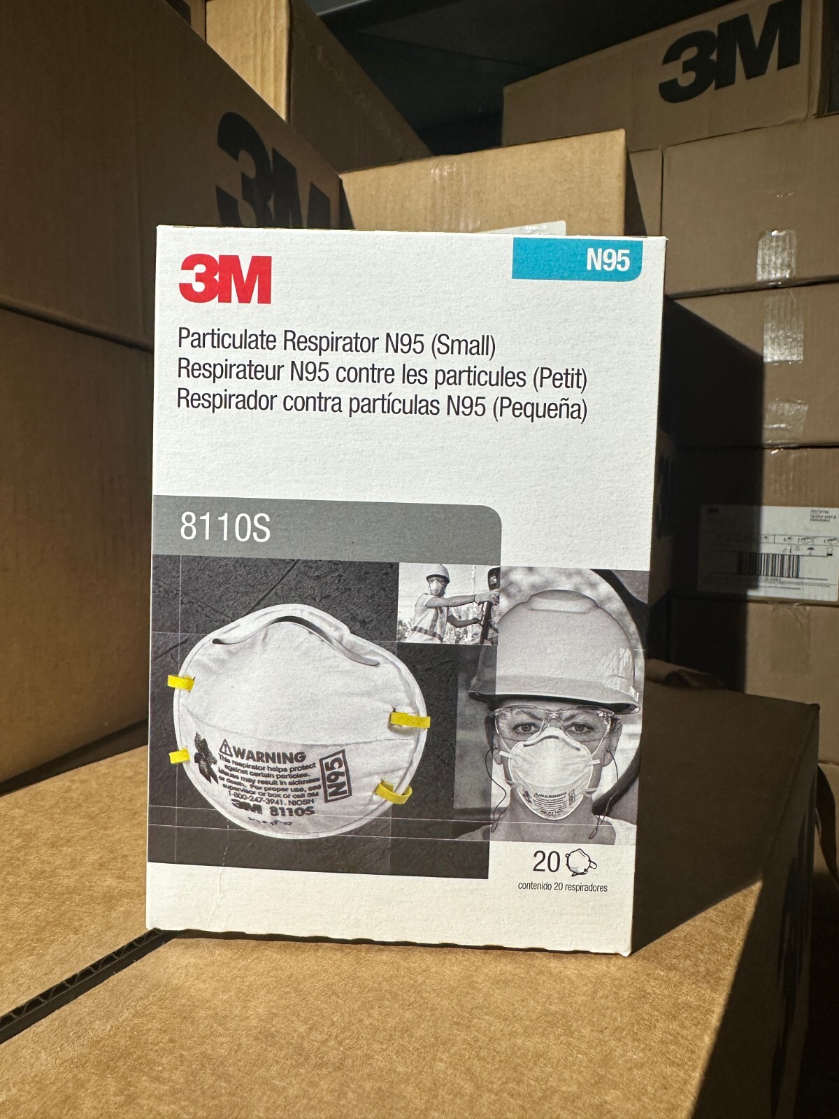 3M 8110S Disposable SMALL Face Masks Particulate Respirator Dust Particle 20 BX