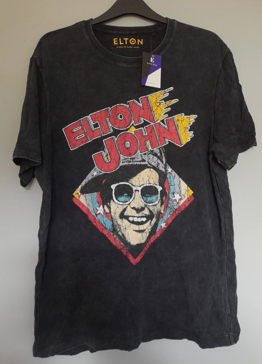 Men s Elton John T Shirt Black Original BNWT New XXL Official Authentic