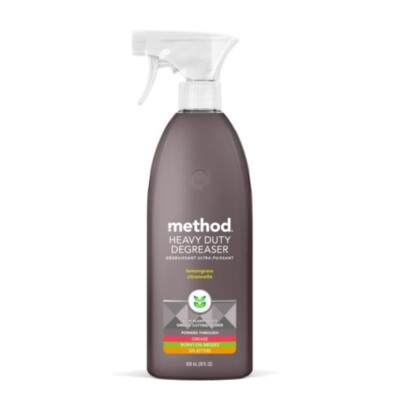 Method Heavy Duty Kitchen Degreaser Spray Lemongrass Scent Plant Based 28 oz