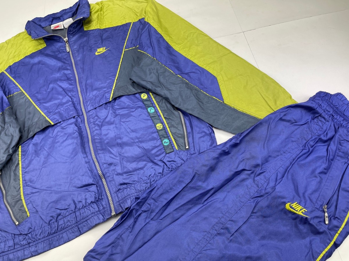Nike tracksuit, neon purple vintage track suit, jacket pants