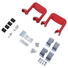 2pcs Truck Side Step with Brackets Set,Red Powder Coated Cast Aluminum Universal
