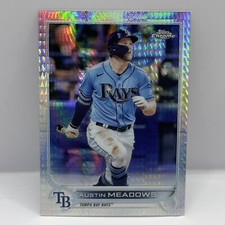 2022 Topps Chrome Baseball Austin Meadows Base #10 Prism Refractor Rays