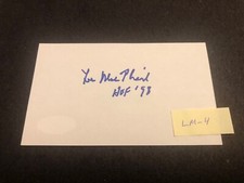JSA Lee MacPhail Autographed 3x5 Signed Index Card HOF Deceased LM-5
