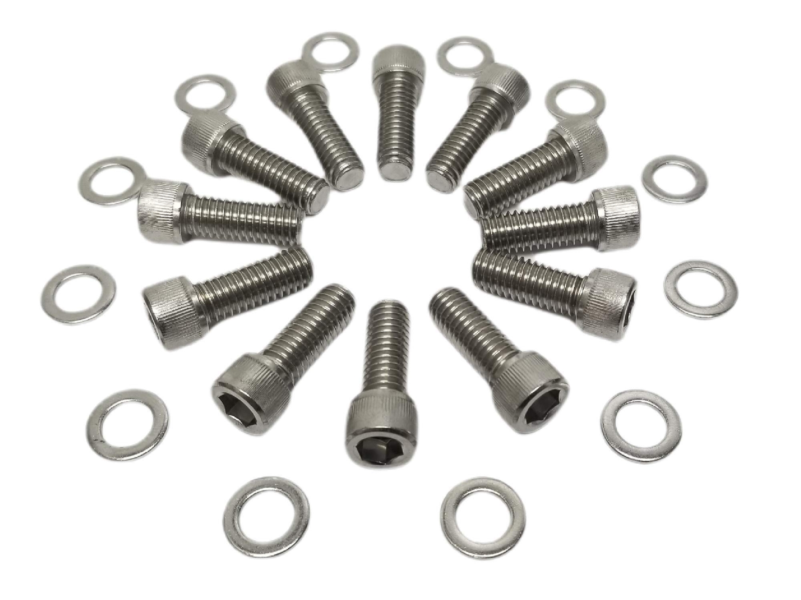 SBC Stainless-Steel Intake Manifold Bolt Kit 3/8-16 1” BOLTS Compatible with ...
