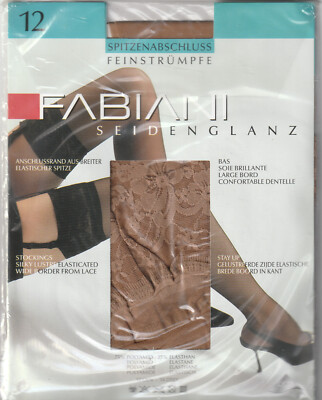 70s Nylonstrümpfe FABIANI mit Spitzenabschluss- Gr. 40-42 *Stockings/Strapse(342