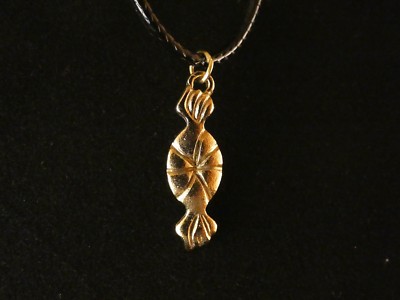 Anhänger Bonbon mit Kette 24 Karat Vergoldet Charm Süßes Zucker Gold Chain Sweet