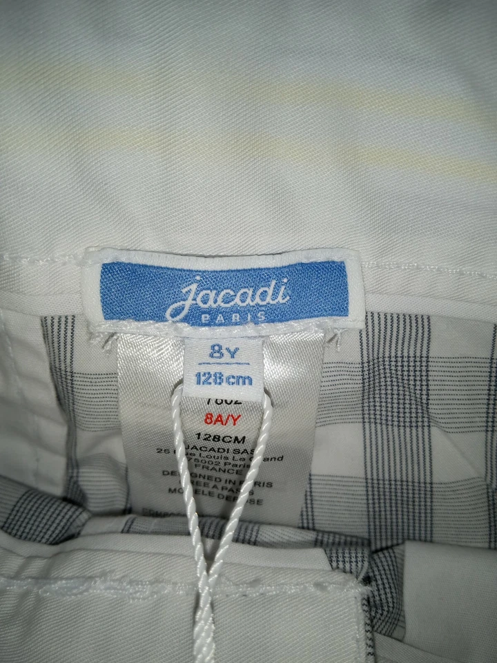 Jacadi Cargo Azul Marino Gris Cuadros Nuevo Con Etiquetas Corto Talla 8  Foto 4 de 4