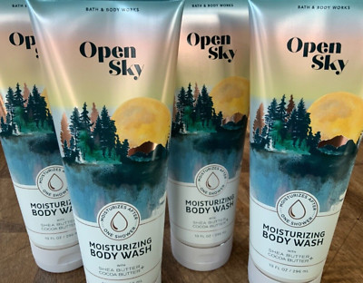 4 (FOUR) OPEN SKY 10oz Moisturizing WASH Shea & Cocoa Butter Bath and Body Works