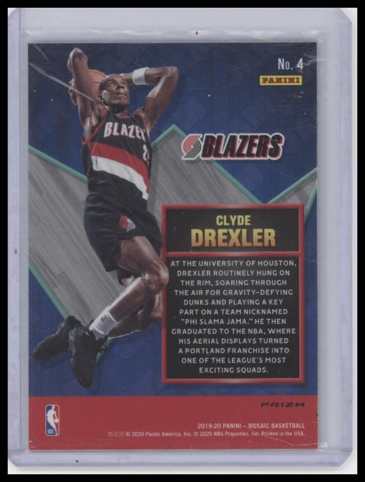 2019-20 Panini Mosaic #4 Clyde Drexler Jam Masters Green - Image 2 of 2