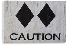 Caution Double Diamond Tin Metal Sign Ski Skiing Slopes Lodge Tin Sign B290
