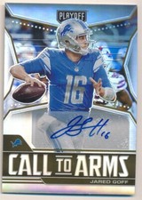 JARED GOFF 2021 PANINI PLAYOFF CALL TO ARMS SILVER AUTOGRAPH LIONS AUTO #21/25