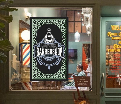 3D Man Hair Cut G193 Barber Shop Window Stickers Vinyl Wall Mural Decals Honey - Picture 2 of 10