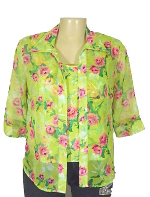 APARENZA - Lime Green Floral Print 