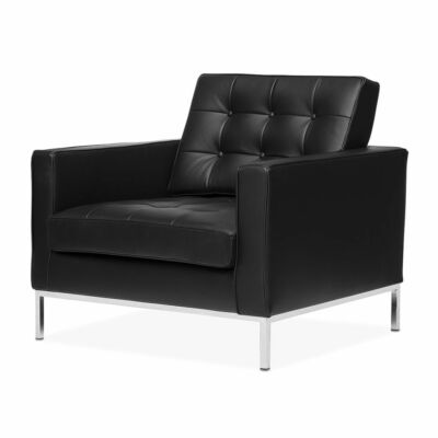 Classic design Loft style tufted button chair in black or white Genuine leather