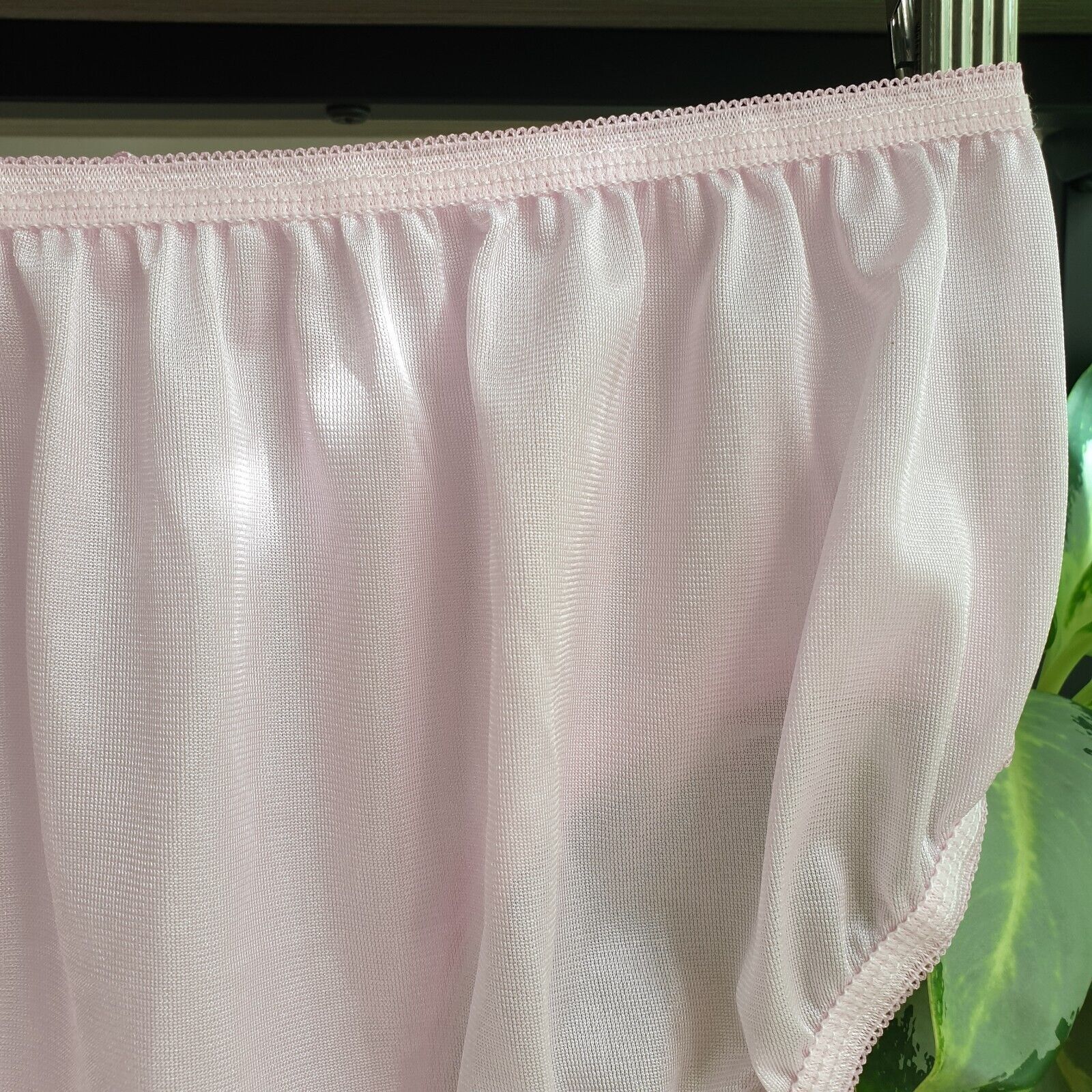 Vintage Silky Nylon Panties Pastel Blue Bikini Sheer Brief Size 7-8 Hip  38-42