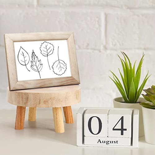 Set of 2 Mini Wooden Stool Display Stand, Short Wood Riser Stools Decorative - Bild 6 von 7