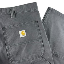 Carhartt Rugged Flex Relaxed Fit Pants Men  s 42x30 Duck Double Front Gray Work