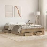 Bettgestell Mit Schubladen Artisan Eiche 120X200 Cm Holzwerkstoff