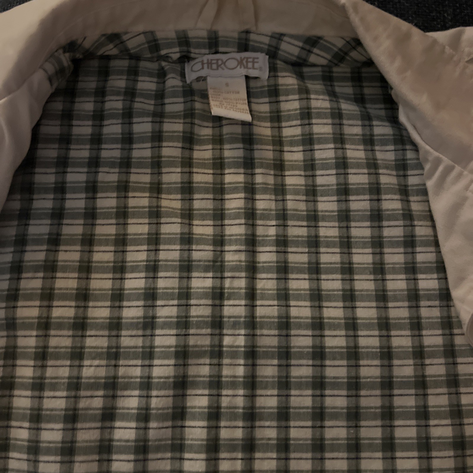 Cherokee women’s button jacket size Small Ivory - image 9