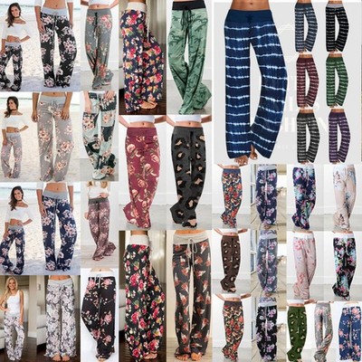 26 Patterns Women COZY Wide Straight Leg Long Trousers Loose Casual Pants S-3XL
