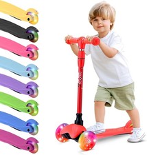 Monopattino Bambino e Bambina a 3 Ruote, Scooter per Bambini e Bambine con Luci
