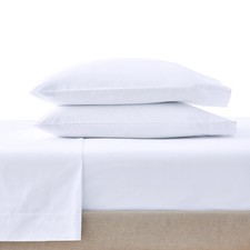 Cool Crisp 4-Piece 300 Thread Count Arctic White Cotton Percale Sheet Set Full