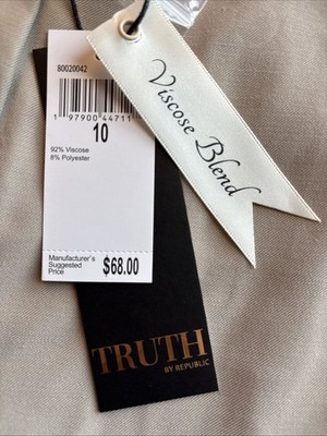 NWT Sz 10 Truth By Republic High Waist Wide Leg Flowy Trouser Pants