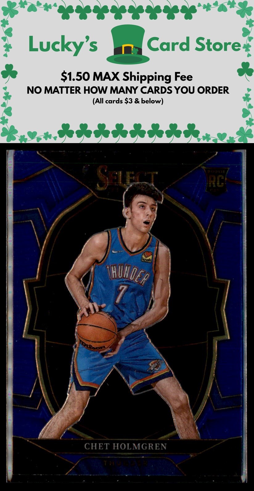 2022-23 Panini Select #83 Chet Holmgren Blue (Retail Base) Rookie