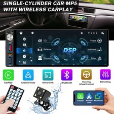 6.86'' Single Din Touchscreen Radio with Wireless Apple CarPlay  Android Auto