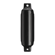 Single Inflatable Cylindrical 3.5" Diameter x 12.8" Black PVC Ribbed Boat Fender