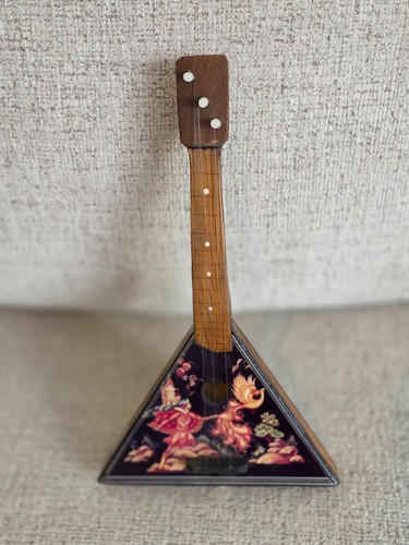 Vintage Russian 3 String Balalaika Musical Instrument Hand Crafted 