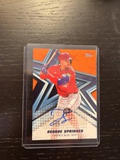 Topps 2026 Series 1 George Springer Baseball Stars Autograph Card 20/25 Orange
