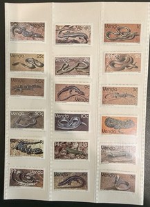 Venda Stamps MNH 1986 Complete Set of Reptiles and Amphibians MNH Apartheid Era
