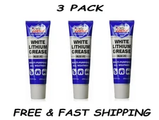 (3 PACK) White Lithium Grease 8 Ounce Tube-- FREE & FAST SHIPPING.