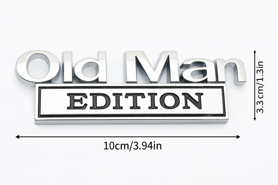 3D Old Man Edition Emblem Aufkleber Metall Logo Sticker Auto KFZ Rentner Tuning - Bild 2 von 4
