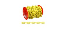 Proof Coil Chain, 3/16 in, 100 ft L, 30 Grade, Steel, Poly-Coated Yellow