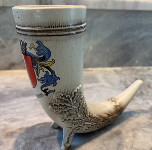 Vintage Kaiserslautern Horn Beer Stein Made in West Germany No Cracks or Chips