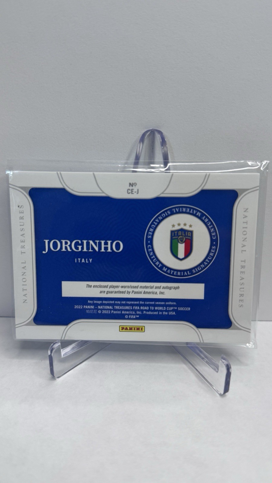 Panini 2022 National Treasures Jorginho Italy Auto Patch CE-J /25 view 6