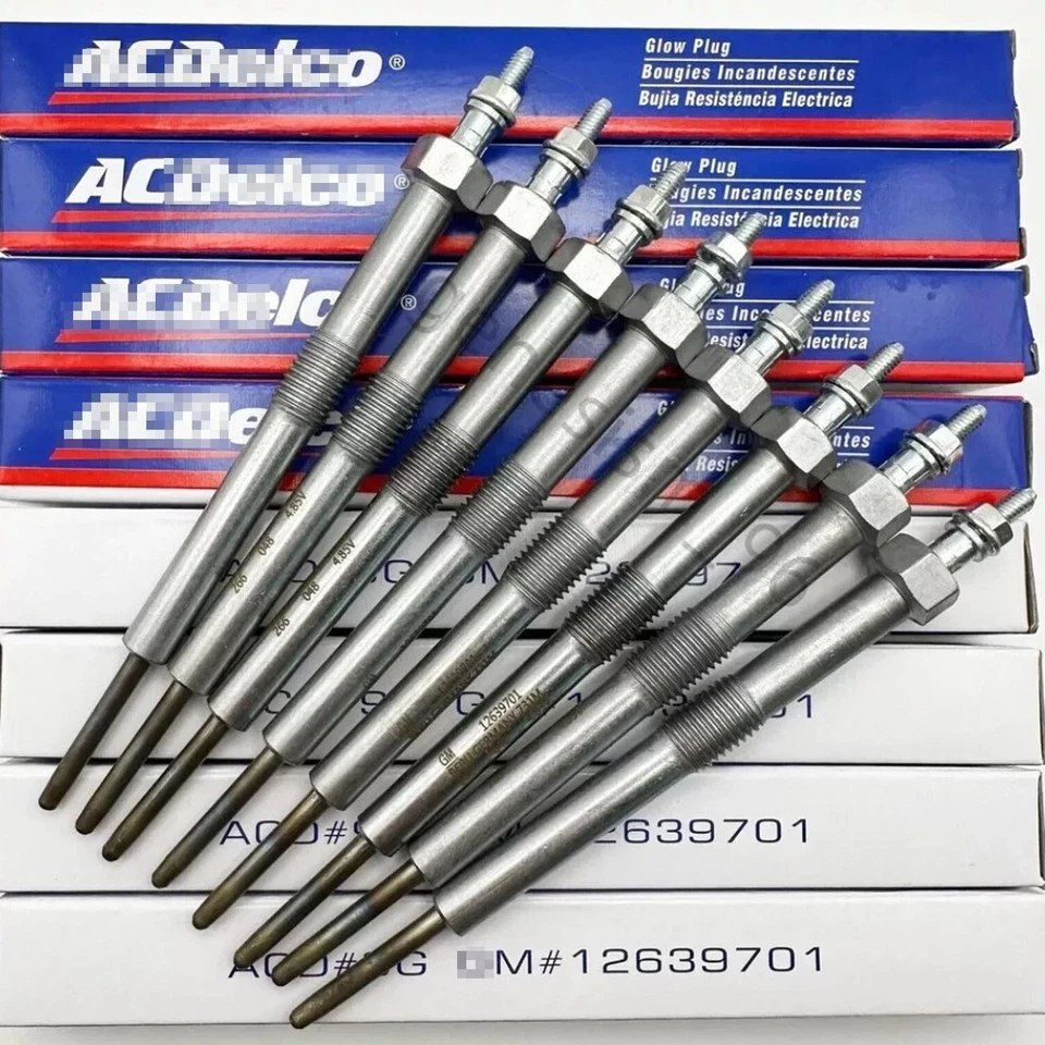 8X Original OEM 12639701 Glow Plugs fit For LMM LML LBZ Silverado Sierra Duramax Foto 4 de 4