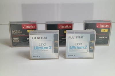 5x LTO Ultrium 2 Datenkassetten Set Fujifilm & Imation 400GB Tape Backup