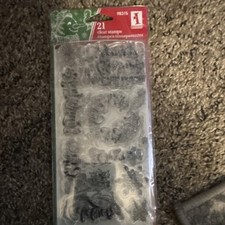 Inkadinkado Acrylic Cling Stamp Set Warm Holiday Wishes 98315 Words Holidays