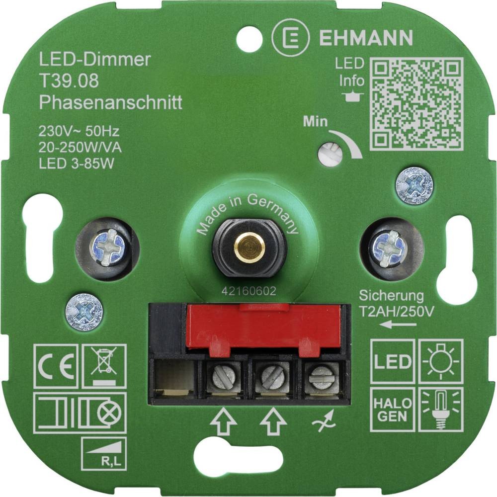 Variateur encastré Ehmann 3900x0800 silencieux sans scintillement pour LED